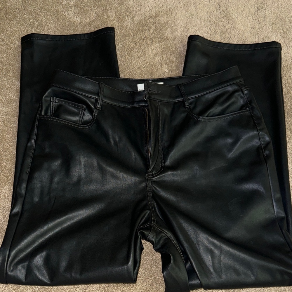 LOFT Black Faux Leather Leggings